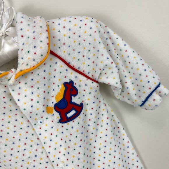 Vintage Healthtex Rainbow Polka Dot Coverall Medium USA - Picture 3 of 7
